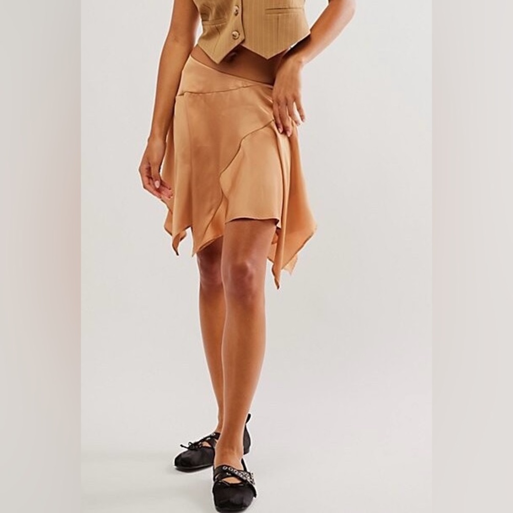 Free People NWOT Slim Shine Asymmetrical Skirt